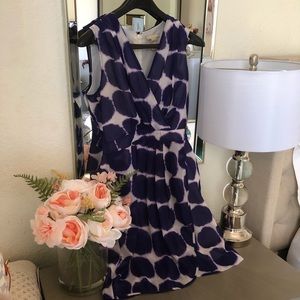 Banana Republic A line dress purple dots